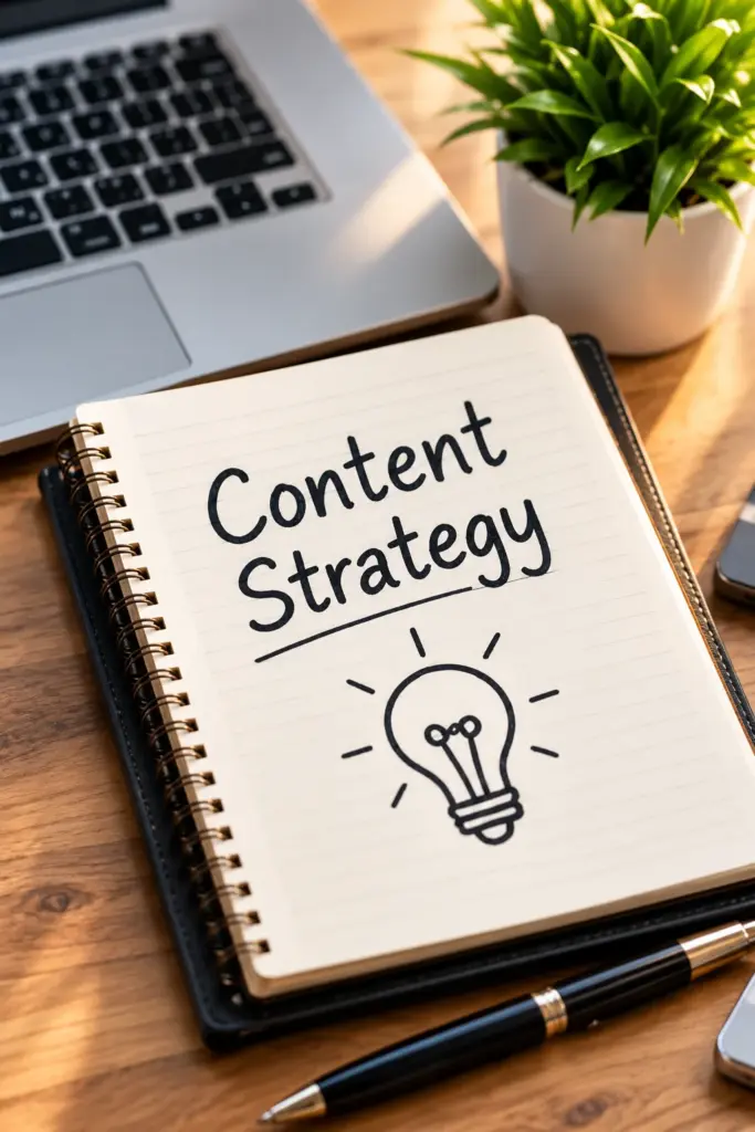 warm content strategy workspace